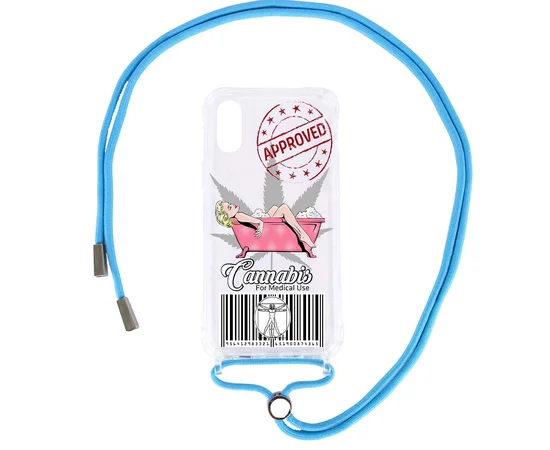 Чехол TPU Crossbody Street Style для Apple iPhone X / XS (5.8") Merlin / Голубой