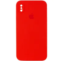 Чехол Silicone Case Square Full Camera Protective (AA) для Apple iPhone XS (5.8") Красный / Red