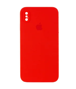 Чехол Silicone Case Square Full Camera Protective (AA) для Apple iPhone XS (5.8") Красный / Red