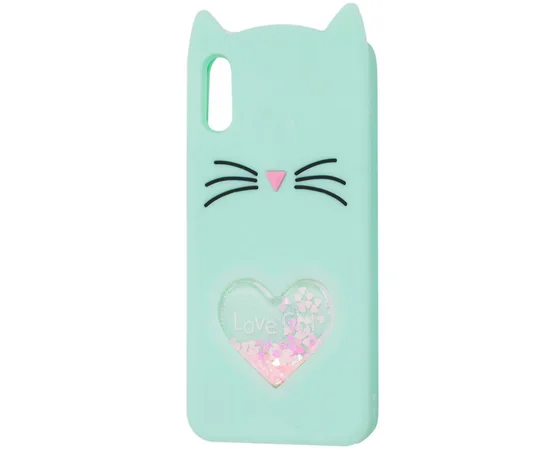 Силиконовый чехол Love Cat 3D для Apple iPhone X/XS (5.8") Мятный / Mint