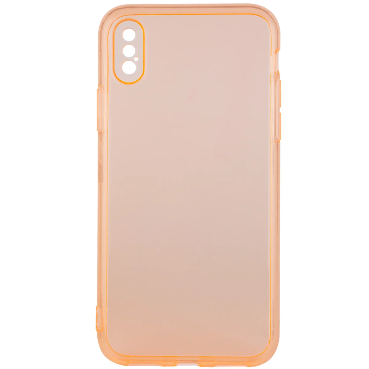 Матовый полупрозрачный TPU чехол с защитой камеры для Apple iPhone X / XS (5.8") Оранжевый / Orange