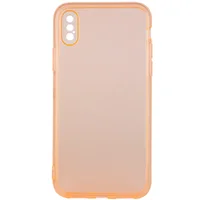 Матовый полупрозрачный TPU чехол с защитой камеры для Apple iPhone X / XS (5.8") Оранжевый / Orange