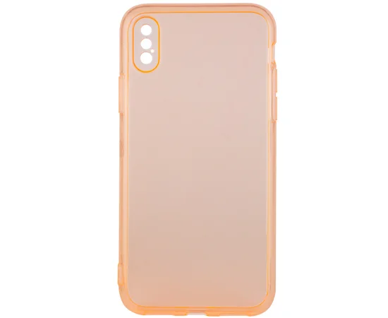 Матовый полупрозрачный TPU чехол с защитой камеры для Apple iPhone X / XS (5.8") Оранжевый / Orange