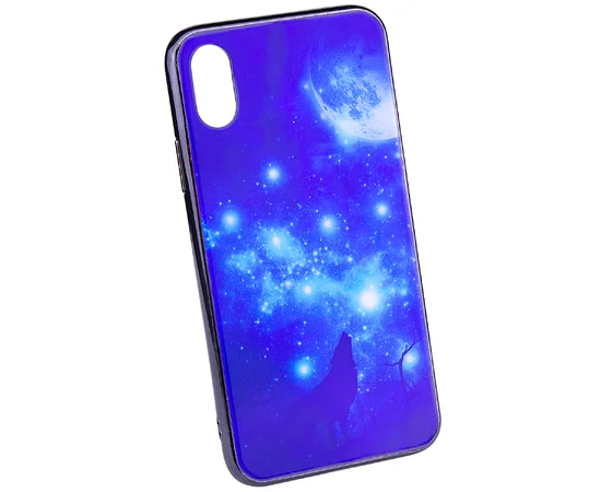 TPU+Glass чехол Fantasy с глянцевыми торцами для Apple iPhone X (5.8") Лунная ночь