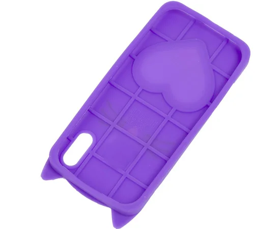 Силиконовый чехол Love Cat 3D для Apple iPhone X/XS (5.8") Фиолетовый