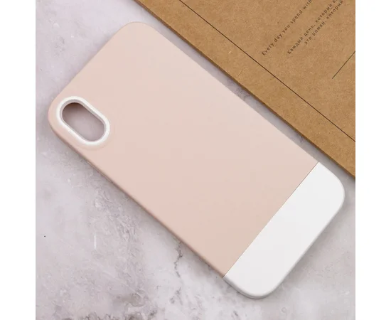 Чехол TPU+PC Bichromatic для Apple iPhone X / XS (5.8") Grey-beige / White