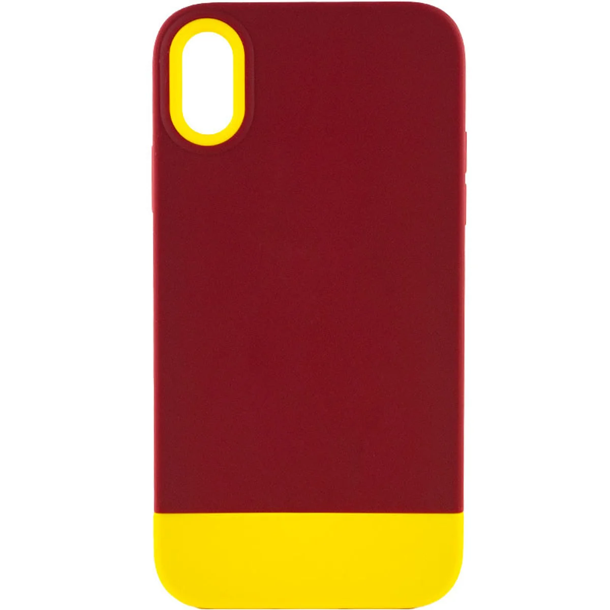 Чехол TPU+PC Bichromatic для Apple iPhone X / XS (5.8") Brown burgundy / Yellow