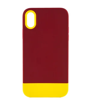 Чохол TPU+PC Bichromatic для Apple iPhone X / XS (5.8") Brown burgundy / Yellow