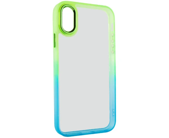Чехол TPU+PC Fresh sip series для Apple iPhone X / XS (5.8") Бирюзовый / Лимонный