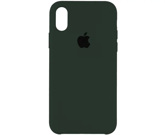Чехол Silicone Case (AA) для Apple iPhone X/XS Зеленый / Dark green