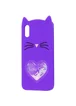 Силиконовый чехол Love Cat 3D для Apple iPhone X/XS (5.8") Фиолетовый