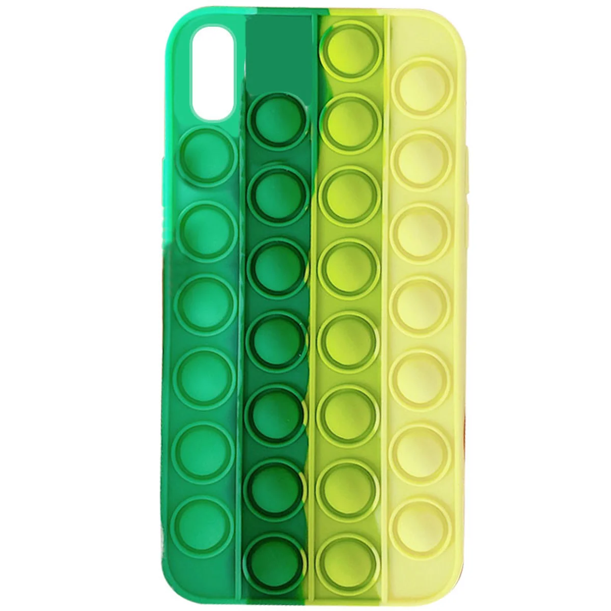 Силіконовий 3D чохол-антистрес Pop it Bubble для Apple iPhone X / XS (5.8 ") Spearmint / Yellow