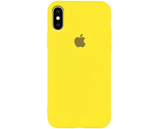 Чехол Silicone Case Slim Full Protective для Apple iPhone X / XS (5.8") Желтый / Neon Yellow