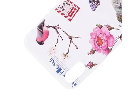 TPU чехол OMEVE Pictures для Apple iPhone X/XS Цветы и птичка