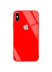 TPU+Glass чехол GLOSSY Logo series для Apple iPhone X (5.8") / XS Красный / Red