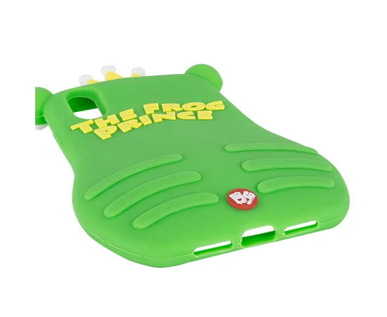 Фактурный силиконовый чехол Funny ART 3D с игрушкой для Apple iPhone X (5.8") Лягушка зеленая