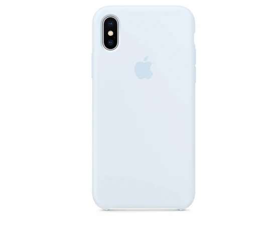 Чехол Silicone case (AAA) для Apple iPhone X/XS Голубой / Sky Blue