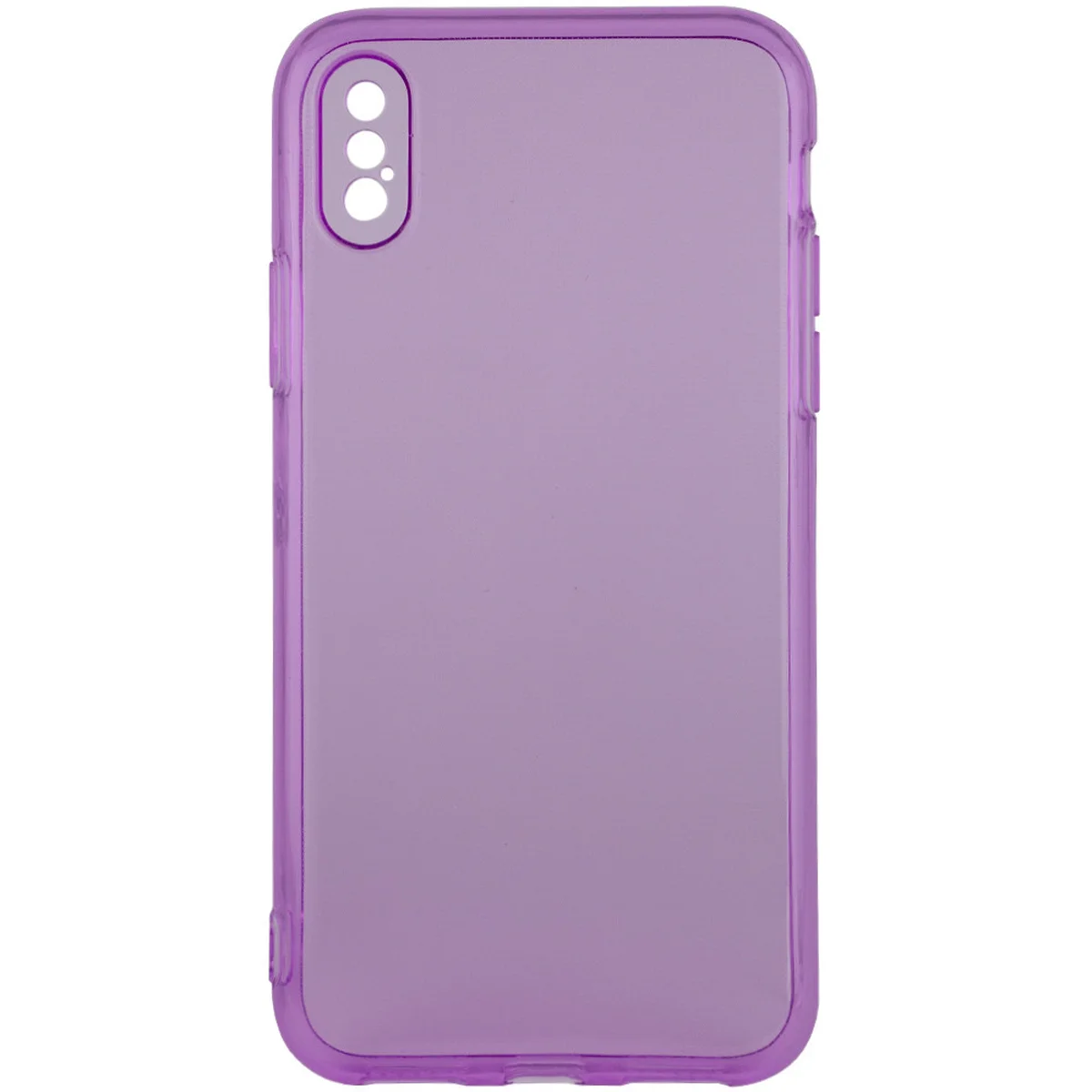 Матовый полупрозрачный TPU чехол с защитой камеры для Apple iPhone X / XS (5.8") Сиреневый / Lilac