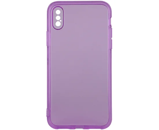 Матовый полупрозрачный TPU чехол с защитой камеры для Apple iPhone X / XS (5.8") Сиреневый / Lilac