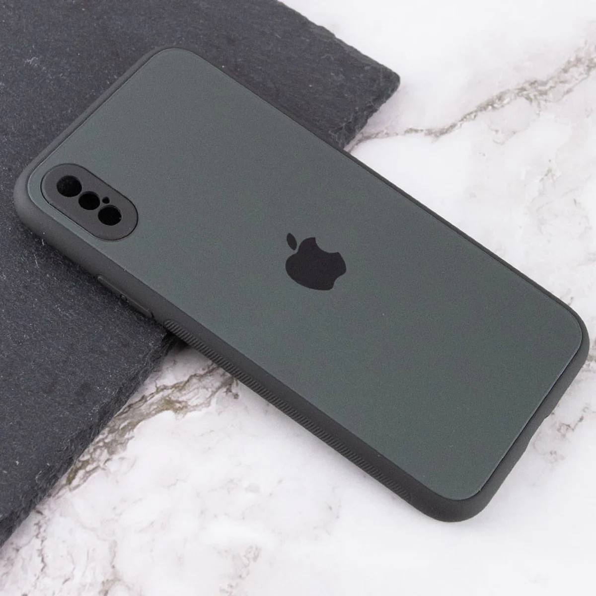 TPU+Glass чохол Matte Candy Full camera для Apple iPhone X / XS (5.8") Зелений