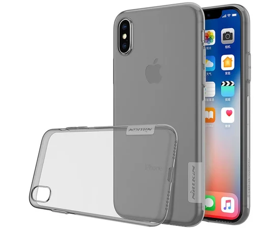 TPU чехол Nillkin Nature Series для Apple iPhone X/XS Серый (прозрачный)