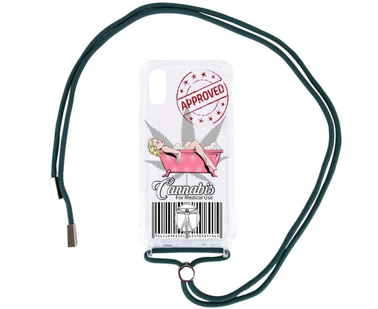 Чехол TPU Crossbody Street Style для Apple iPhone X / XS (5.8") Merlin / Зеленый / Forest green