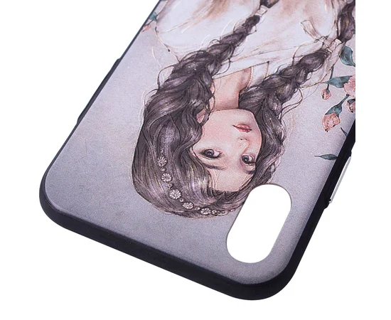 TPU+PC чехол YCT картина для Apple iPhone X/XS Девочка с косами