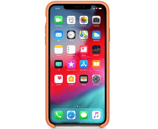 Чехол Silicone case (AAA) для Apple iPhone X/XS Оранжевый / Papaya