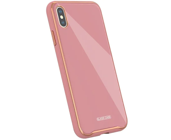 TPU+Glass чехол Venezia для Apple iPhone X / XS (5.8") Розовый / Flamingo