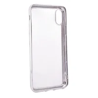 Фактурный силиконовый чехол с глянцевой окантовкой для Apple iPhone X (5.8") Черный