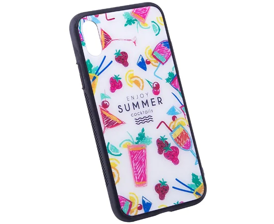 TPU+Glass чехол YCT для Apple iPhone X/XS Летние напитки