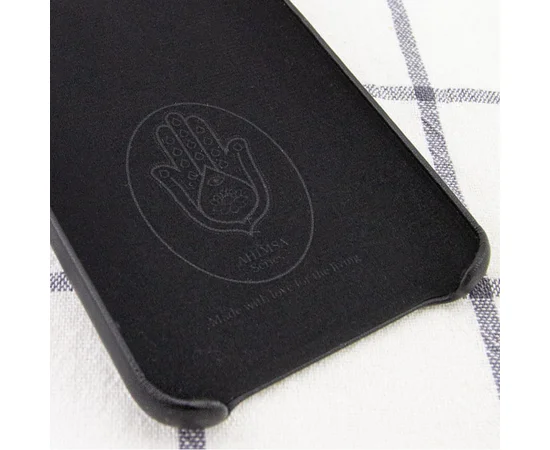 Кожаный чехол AHIMSA PU Leather Case Logo (A) для Apple iPhone X / XS (5.8") Черный