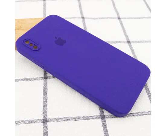 Чехол Silicone Case Square Full Camera Protective (AA) для Apple iPhone XS (5.8") Фиолетовый / Ultra Violet