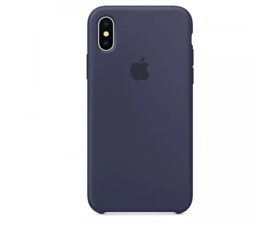 Чехол Silicone case (AAA) для Apple iPhone X (5.8") Темно-Синий / Midnight Blue