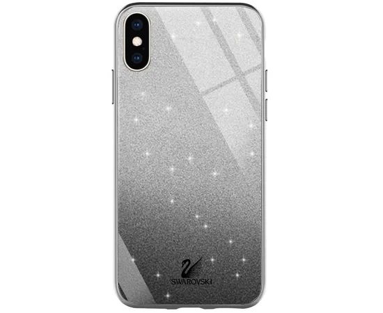 TPU+Glass чехол Swarovski для Apple iPhone X / XS (5.8") Черный