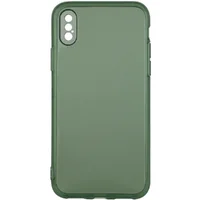 Матовый полупрозрачный TPU чехол с защитой камеры для Apple iPhone X / XS (5.8") Зеленый / Green