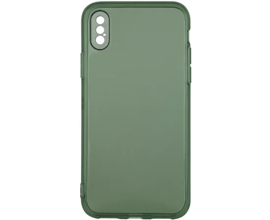 Матовый полупрозрачный TPU чехол с защитой камеры для Apple iPhone X / XS (5.8") Зеленый / Green