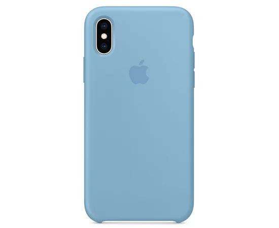Чехол Silicone case (AAA) для Apple iPhone X/XS Голубой / Cornflower