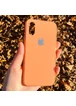 TPU+Glass чехол GLOSSY Logo series для Apple iPhone X (5.8") / XS Персиковый / Peach