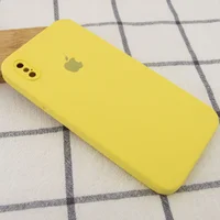 Чехол Silicone Case Square Full Camera Protective (AA) для Apple iPhone XS (5.8") Желтый / Canary Yellow
