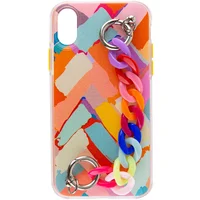 TPU+PC чехол Colorspot с ремешком-цепью для Apple iPhone X / XS (5.8") Lines