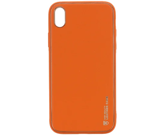 Шкіряний чохол Xshield для Apple iPhone X / XS (5.8 ") Помаранчевий / Apricot