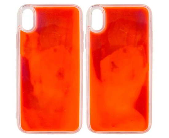 Неоновый чехол Neon Sand glow in the dark для Apple iPhone X / XS (5.8") Фиолетовый / Оранжевый