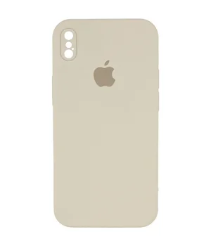 Чехол Silicone Case Square Full Camera Protective (AA) для Apple iPhone XS (5.8") Бежевый / Antigue White