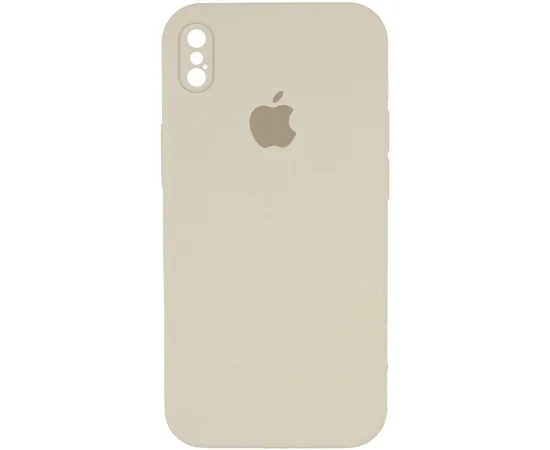 Чехол Silicone Case Square Full Camera Protective (AA) для Apple iPhone XS (5.8") Бежевый / Antigue White