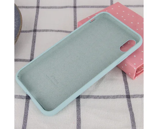 Чохол Silicone case (A) (з закритим низом) для Apple iPhone X / XS Бірюзовий / Turquoise