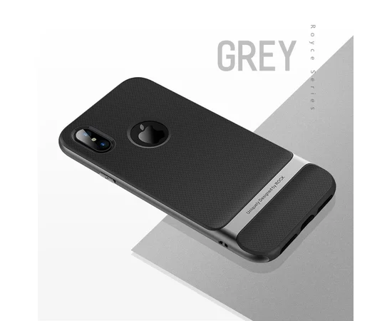 TPU+PC чехол Rock Royce Series для Apple iPhone X (5.8") Черный / Серый