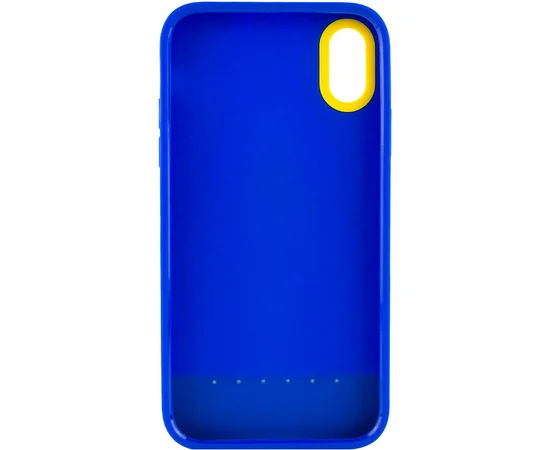 Чехол TPU+PC Bichromatic для Apple iPhone X / XS (5.8") Navy Blue / Yellow