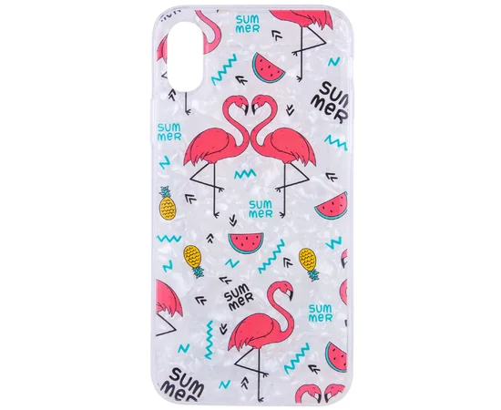 Накладка Glue Case Фламинго для Apple iPhone X/XS Белый