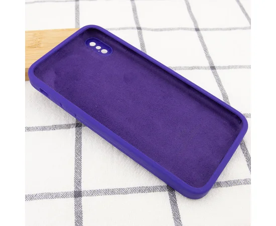 Чехол Silicone Case Square Full Camera Protective (AA) для Apple iPhone XS (5.8") Фиолетовый / Ultra Violet